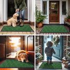 Smiry Front Door Mat Outside Entrance, Low Profile Rubber Doormat, 47x32