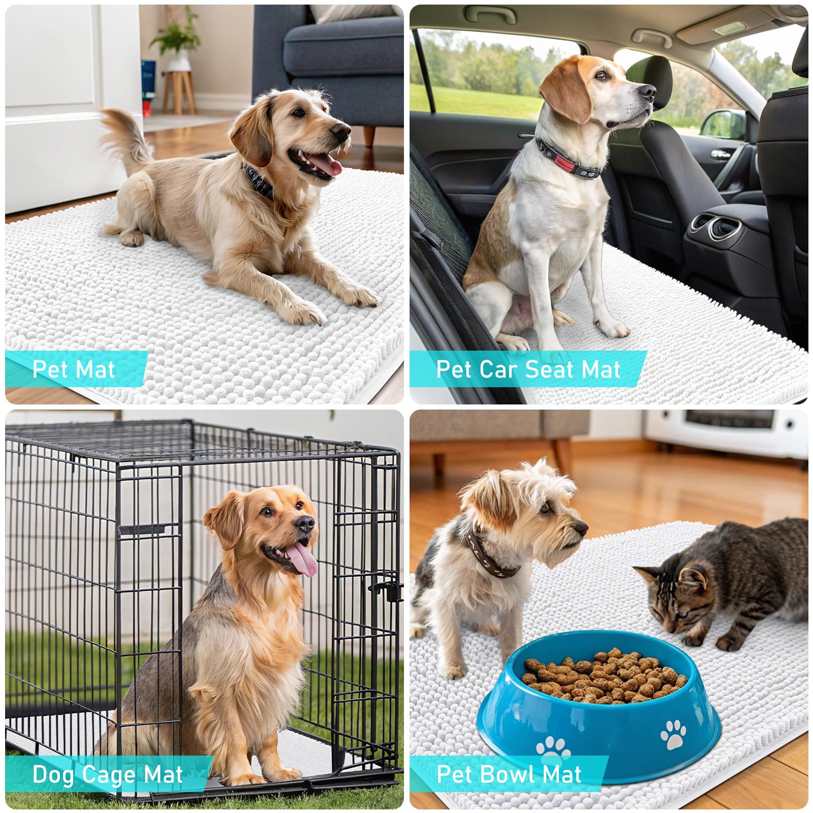 OLANLY Dog Door Mat for Muddy Paws 45x27, Super Absorbent Chenille Mud Mat
