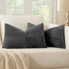 MIULEE Mustard Yellow Decorative Throw Pillow Covers for Couch 20x20 Inch