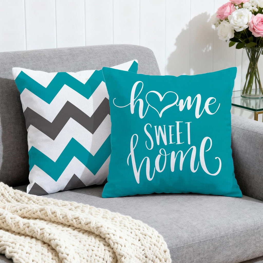 Hexagram Geometric Teal Pillow Covers 16x16, Decorative Pillow Covers