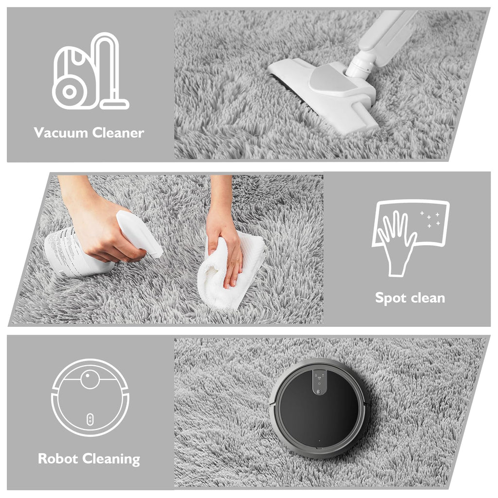 Ultra Soft Fluffy Area Rugs for Bedroom Living Room,10x14 Grey Rug