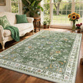 Yamaziot 5x7 Washable Area Rug for Living Room Floral Carpet Sage Green