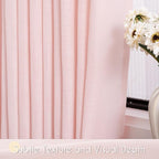 Light Pink Linen Back Tab Curtains 102 Inches Long for Living Room 2 Panels Set Neutral Modern Farmhouse Rod Pocket Light Filtering Semi Sheer Window Curtains for Kids Bedroom Pink Decor