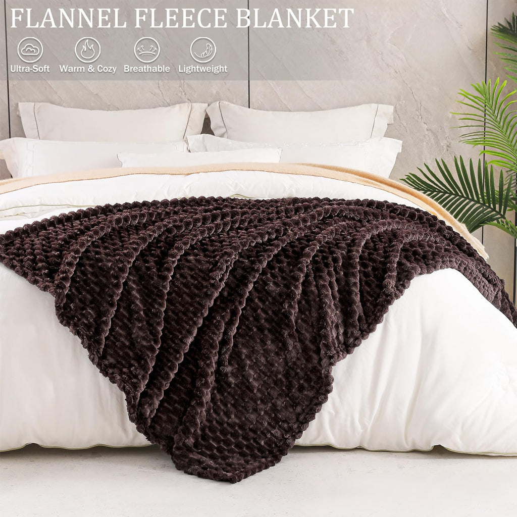 Exclusivo Mezcla 3D Fleece Twin Size Blanket for Bed, Coffee