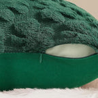 decorUhome St. Patrick’s Day Shamrock Green Pillow Covers 16x16 Inch Set of 2, Soft Plush Faux Wool Throw Pillow Covers, Farmhouse Spring Holiday Decor for Sofa Living Room