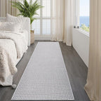 YDKGL Boho 2x8 ft Runners for Hallways Extra Long Woven Washable Kitchen Runner Mat Rugs Non Slip, Soft Entryway Laundry Hall Floor Runner Carpet for Indoor Backdoor Bedroom Hallway Living Room, Gray