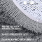 OLANLY 2x2 Machine Washable Small Rug, Soft Fluffy Shaggy Throw Rug for Bedroom, Entryway, Indoor Floor Carpet for Kids, Nursery, Home Decor, Light Grey