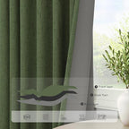 Christmas Green Blackout Curtains for Bedroom Linen Light Pale Olive Green Room Darkening Window Drape Black Out Dark Curtains for Ceiling Door Living Mid Century Modern Decor 108 Inches Long 2 Panels