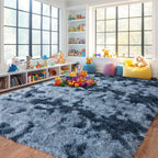 Pionblank Large Area Rug for Living Room 10x14, Fluffy Shag Rug, Blue Grey