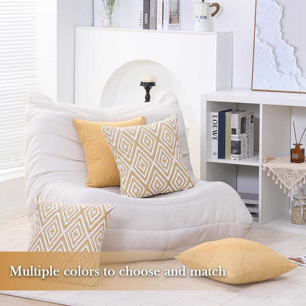 HPUK Throw Pillow Covers 20x20, 4 Pack, Ochre Textured Couch Pillow Covers