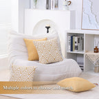HPUK Throw Pillow Covers 20x20, 4 Pack, Ochre Textured Couch Pillow Covers