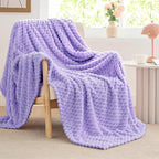 BEDELITE Fleece Blanket - 3D Jacquard Decorative Lavender Throw Blankets for Couch & Bed, Soft and Cozy Warm Plush Fluffy Blanket All Seasons Suitable, 50x70Inches