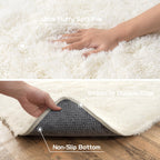 Pionblank Fluffy Area Rug for Bedroom 4x6, Indoor Plush Carpet, Cream White
