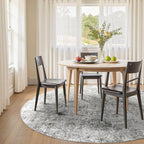 Washable Area Rugs 6ft Non-Slip Modern Abstract Soft for Living Room Entryway Bedroom Nursery, Print Pattern, Gray White Grey