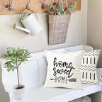 YCOLL Pillow Covers 20x20 Set of 4, Modern Sofa Throw Pillow Cover, Decorative Outdoor Linen Fabric Pillow Case for Couch Bed Car, Cream