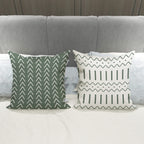 YCOLL Pillow Covers 16x16 Set of 4, Modern Sofa Throw Pillow Cover, Decorative Outdoor Linen Fabric Pillow Case for Couch Bed Car, Aqua Green