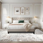 Beige Grey Washable Rugs 6x9 Area Rugs for Living Room,Bedroom,Dining Room