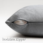 GIGIZAZA Dark Grey Velvet Throw Pillow Covers 18x18 Pack of 2