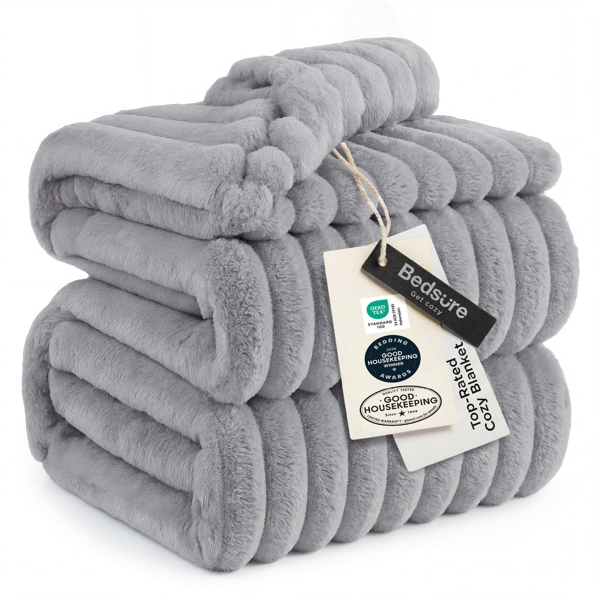 Bedsure Soft Cal Size Blanket for Bed Beige 102"x96"