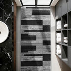 LIANLAM 2x6 Washable Runner Rug for Hallway&Kitchen,Non-Slip Long Carpet with Vintage Checkered Design,Ultra-Thin Low Pile,Stain Resistant Easy Clean Floor Mat for High Traffic Areas(2x6,Gray)