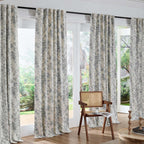 jinchan Floral Linen Blackout Curtains for Bedroom 96 Inches Long
