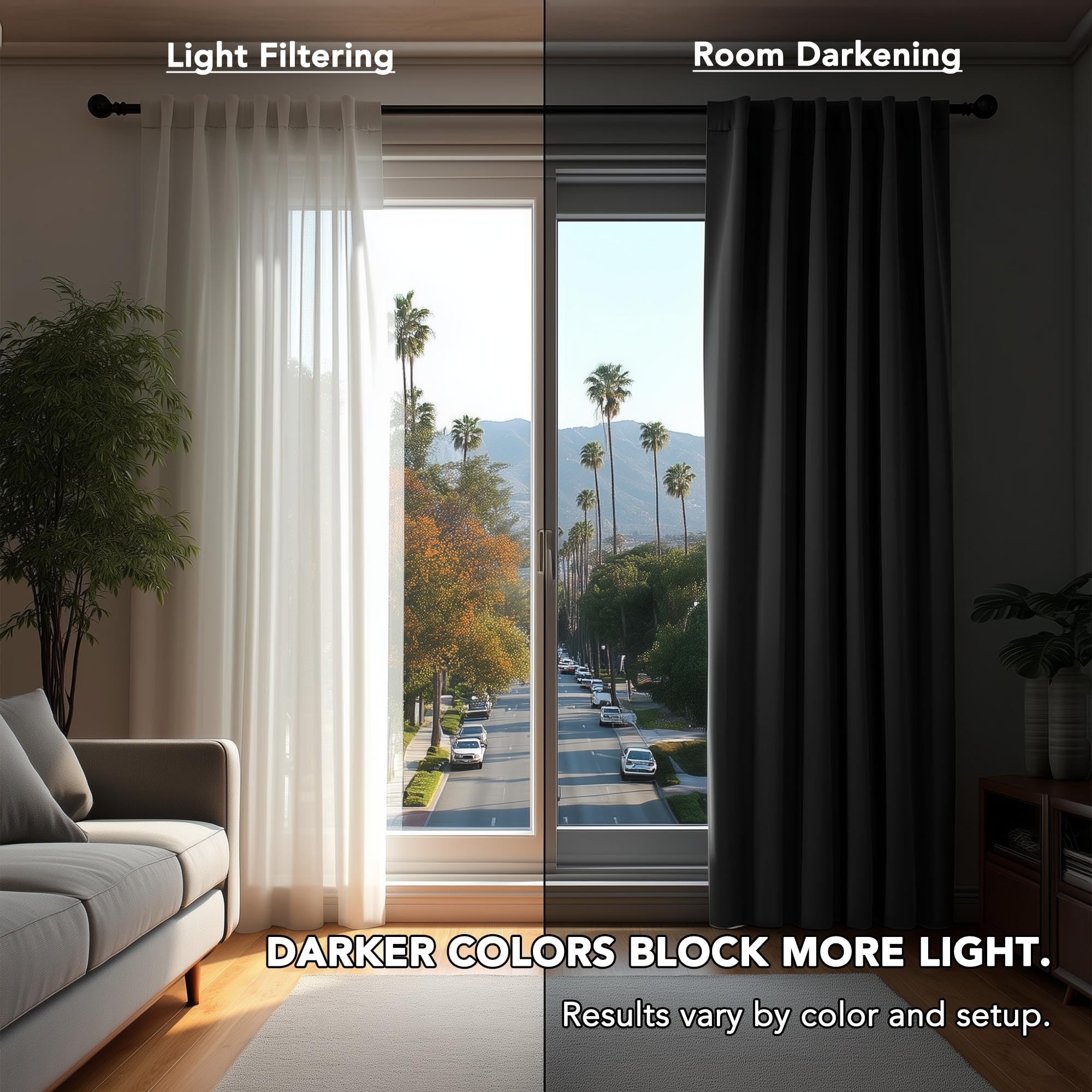 Deconovo Blackout Curtains for Bedroom 108 Inches Long