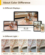 Area Rugs Square 4ft Washable Non-Slip, Floral Vintage Distress Print Pattern Medallion Carpet for Living Room Bedroom Dining Room, Light Pink Colorful