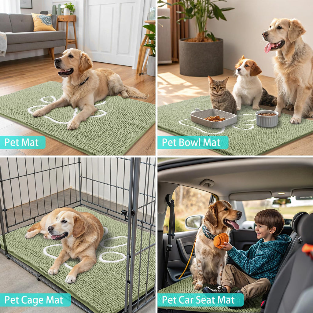 Smiry Dog Door Mat for Muddy Paws, Absorbent Non Slip Dirt Trapper, 59x35