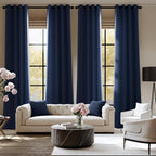 NICETOWN Room Darkening Draperies Curtains Panels, 2 Panels Navy Blue W52 x L96