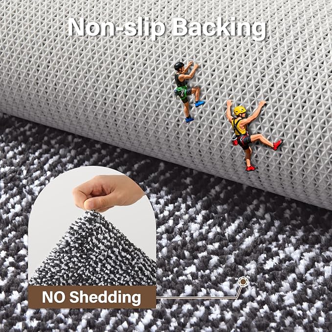 48x32 Large Bathroom Rugs Washable Non Slip, Dark Grey Bath Mat for Bathroom Floor Tub, Soft Absorbent Quick Dry Mats for Shower, Bathtub,Home Decor
