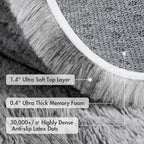 6x9 Ft Large Shag Rugs for Living Room Decor, Tie-Dyed Ultra Soft Fluffy Furry Area Rugs for Bedroom Indoor Floor, Aesthetic Carpet for Kids Home (Grey)