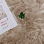 Latepis Light Brown Beige Faux Sheepskin Fur 2x10 Runner Rug for Hallway Non-Slip Shag Rug for Bedroom Living Room Rugs Carpet for Home Decor Rectangle