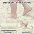 5x7 Area Rugs for Living Room Rug: Soft Fluffy Shag Cream White Rugs for Bedroom, Non-Slip Large Fuzzy Plush Rug Indoor Floor Carpet for Nursery Kids Boys Girl Room, Dorms, Playroom, Modern Home Decor