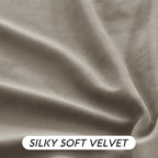 RYB HOME Taupe Velvet Curtains with Hook Tape, Back Tab Thermal Insulated Privacy Protect Decorative Drapes for Bedroom Home Office, W 52 x L 90 inches, 2 Panels Set