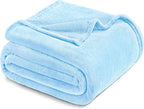 Exclusivo Mezcla Fleece Blanket Twin Size for Bed, Super Soft and Warm, All Season, Cozy, Plush, Lightweight, 60x80 Inches Ice Blue