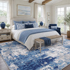 RELEANY Washable 6'x9' Abstract Area Rug for Living Room Blue Gray
