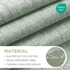 Joydeco Blackout Curtains for Bedroom - 100% Light Blocking 2 Panels Sage Green Drapes 37" W x 90" L, Thermal Insulated Room Darkening Curtains, Linen Textured for Living Room, Rod Pocket & Back Tabs