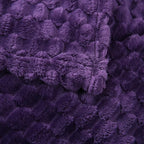 Puncuntex Deep Purple Throw Blanket 60"×80" inches Fuzzy 3D Jacquard Decorative Flannel Fleece Super Soft Plush Cozy Blanket for Couch Sofa Chair Lightweight