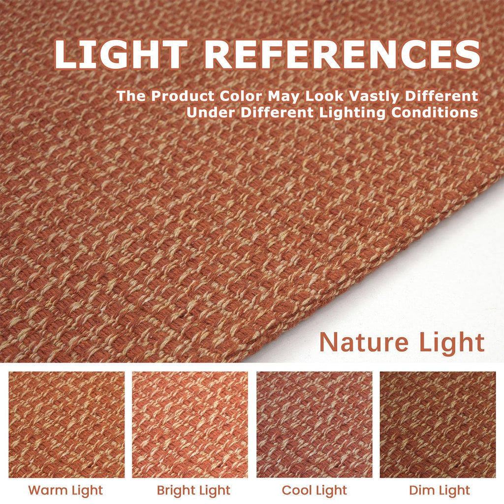 KOZYFLY Extra Long Runners for Hallways 3x14 ft Washable Kitchen Runner Non Slip Rubber Backed Hallway Rug Cotton Entryway Runner Rug Floor Carpet for Indoor Hall, Kitchen, Stair, Orange/Tan