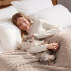 Whale Flotilla Queen Size Fuzzy Fleece Blanket for Bed, 90x90 Inch Fluffy Warm Soft Jacquard Blankets for All Season, Lightweight and Cozy, Camel