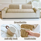 Couch Covers for Dogs Washable, Non Slip Couch Covers for Loveseat Sofa Pet Friendly, Soft Fuzzy Sofa Covers for Pet, Dog Couch Cover Furniture Protector(1PC,Light Brown,27.6"x94.5")