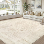 Luxturiy Area Rugs 9x12 Living Room: Bedroom Washable Carpet Beige/Brown