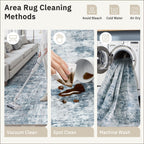 Soalmost 2x4 Abstract Washable Rugs for Entry, Kitchen Area Rug Blue/Grey