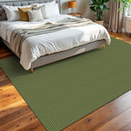 KOZYFLY Washable Area Rug 6x9 ft Rubber Backed Non Slip Rugs for Living Room Braided Cotton Bedroom Rug Woven Office Rugs Indoor Floor Carpets for Dining Bedroom Living Room, Olive Green/Earthy Green