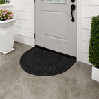 Mohawk Home Entryway Door Mat 2' X 3' All Weather Outdoor Non Slip Recycled Rubber Doormat, Rope Impressions Black