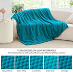 BEDELITE Fleece Throw Blanket for Couch & Bed - 3D Jacquard Decorative Jewel Blue Blanket, Super Soft and Cozy Warm Fuzzy Blanket All Seasons Suitable, 50x60Inches