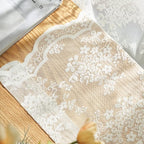 YJ YANJUN Vintage Lace Curtains 54 Inch Length- Victorian Floral Pattern Ivory Short Sheer Curtain Panels for Living Room Bedroom, Country Light Filtering Drapes, Set of 2 52W x 54L Cream