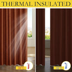 NICETOWN 100% Absolutely Blackout Linen Curtains with Thermal Insulated Liner, 42" Wide, 2 Panels, 72" Long Drapes, Grommet Retro Burnt Orange Linen Curtains Vertical Drapes Privacy for Bedroom