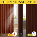 NICETOWN 100% Absolutely Blackout Linen Curtains with Thermal Insulated Liner, 52" Wide, 2 Panels, 108" Long Drapes, Grommet Retro Burnt Orange Linen Curtains Vertical Drapes Privacy for Bedroom