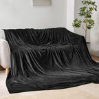 BEDELITE Big Fleece Blanket 120" x 120" (10' x 10'), Super Soft Fluffy Fuzzy Oversized King Blanket for Bed, Couch, Sofa, Camping, Extra Large Fits Whole Family, Black